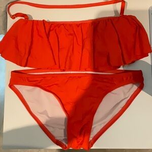 NWOT Kate Spade Ruffle Top Two Piece Swimsuit